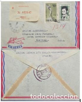 Sellos: MI) 1951 URUGUAY, COVER SENT VIA REGISTERED AIRMAIL FROM MONTEVIDEO TO NEW YORK, USA, WITH REGISTRAT