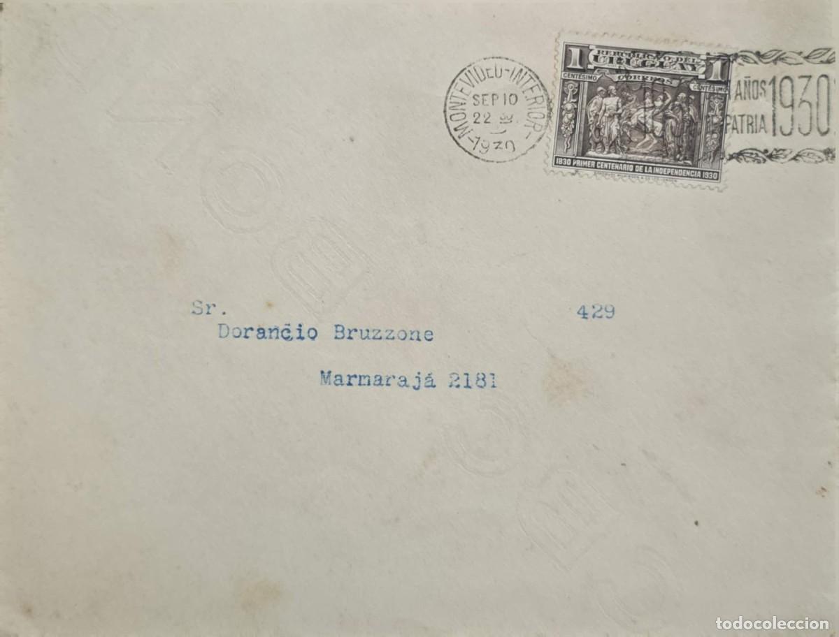 Sellos: MI) 1930 URUGUAY, FLOWN/MAILED COVER, FIRST CENTENARY OF INDEPENDENCE / SWEARING-IN OF THE CONSTITUT