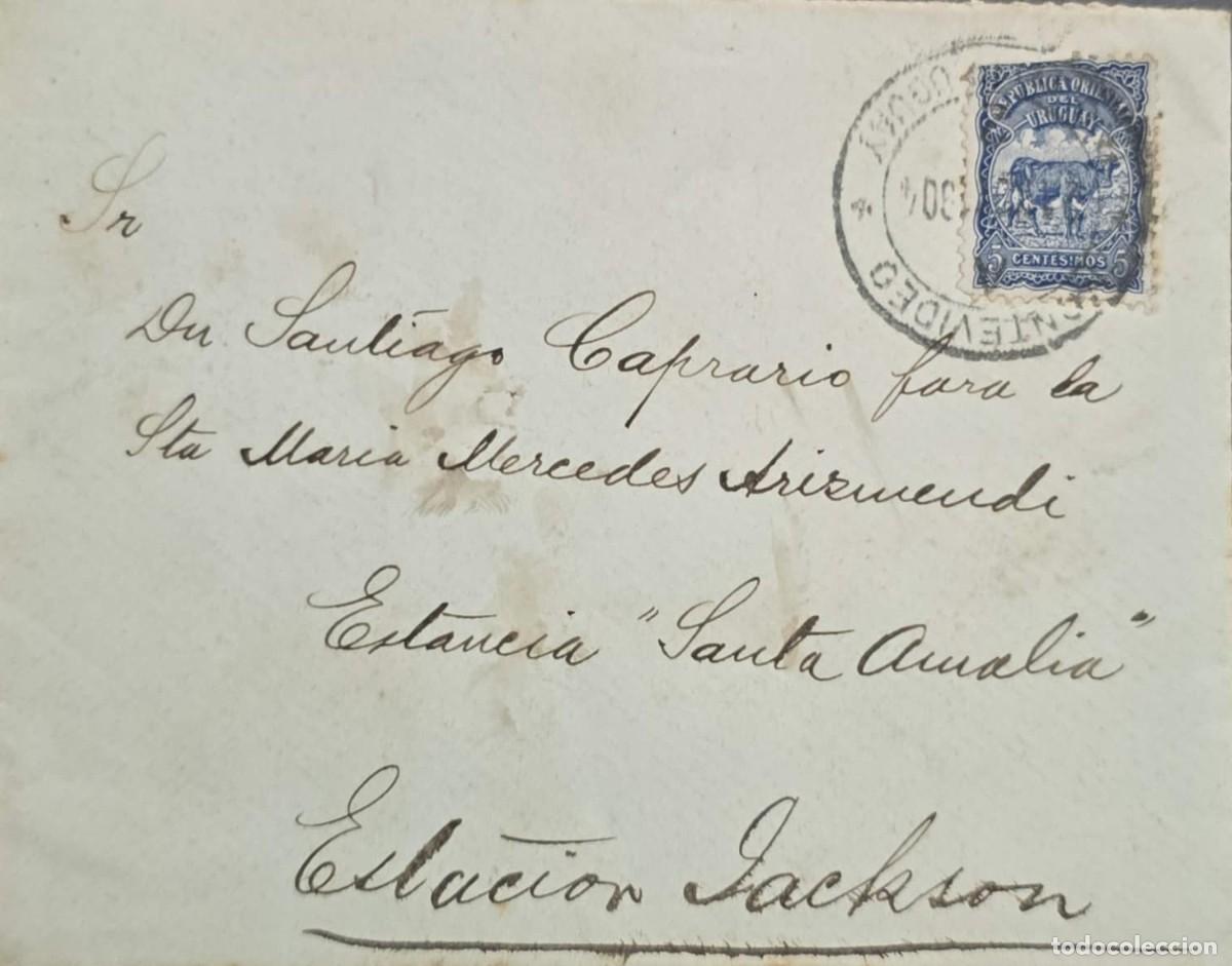 Sellos: MI) 1904 URUGUAY, MAILED TO JACKSON STATION ON DECEMBER 27, BEARING A STAMP FROM THE LIVESTOCK SERIE