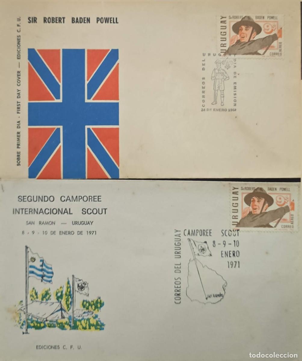 Sellos: MI) 1969 AND 1971 URUGUAY, SCOUTS, TWO FIRST DAY COVERS (FDC), POSTMARKED JANUARY 24, 1969, AND JANU
