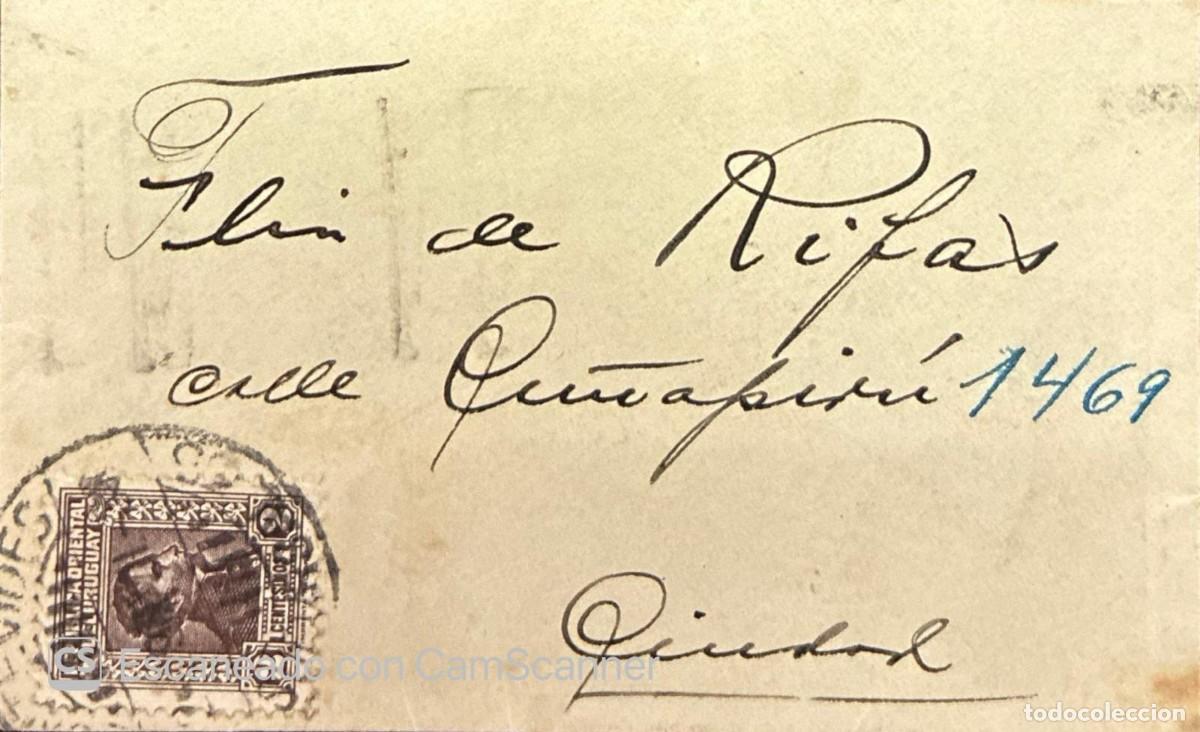 Sellos: MI) 1923 URUGUAY, COVER CIRCULATED IN MONTEVIDEO, CREAM-COLORED COMMERCIAL ENVELOPE PAPER SHOWING NA