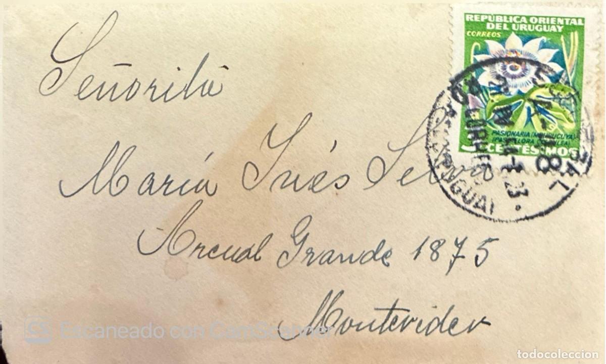 Sellos: MI) 1951 URUGUAY, COVER MAILED TO MONTEVIDEO FEATURING A STAMP WITH A BOTANICAL ILLUSTRATION OF THE