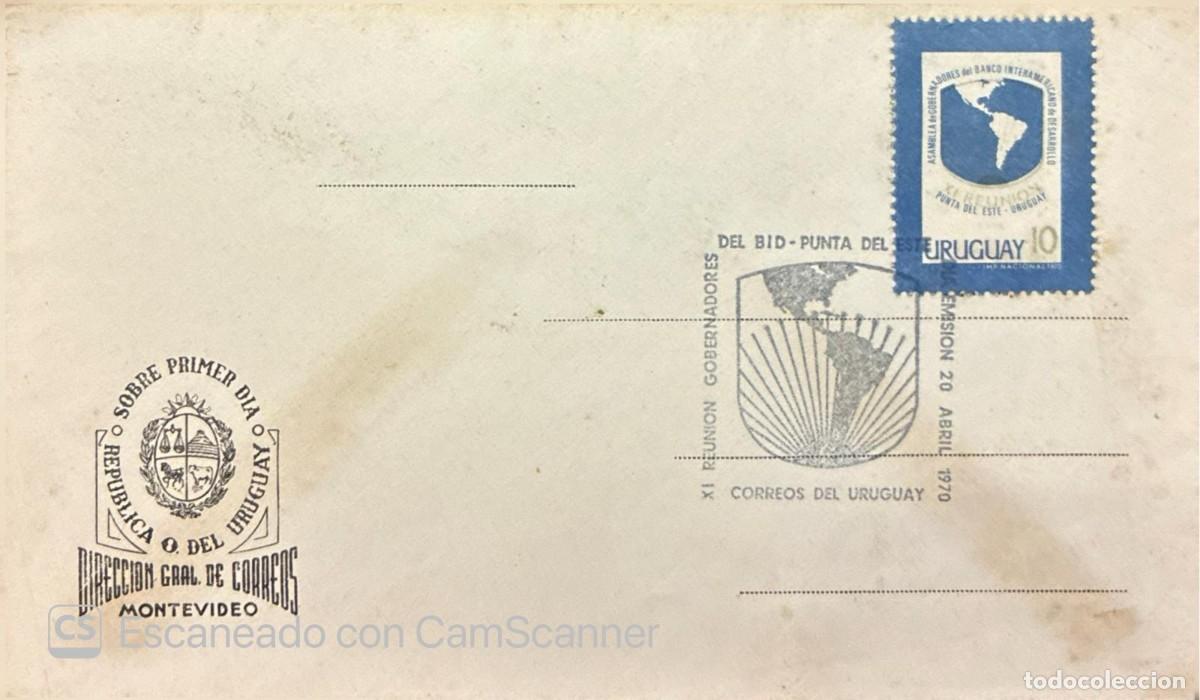 Sellos: MI) 1970 URUGUAY, FIRST DAY COVER, ISSUED APRIL 20, COMMEMORATING THE 11TH MEETING OF THE BOARD OF G