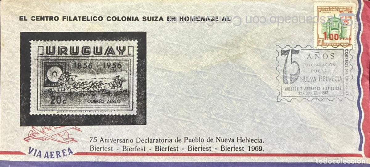 Sellos: MI) 1969 URUGUAY, AIRMAIL, 75TH ANNIVERSARY CANCELLATION (DECLARATION OF THE PEOPLE &ndash; NUEVA HELVECIA