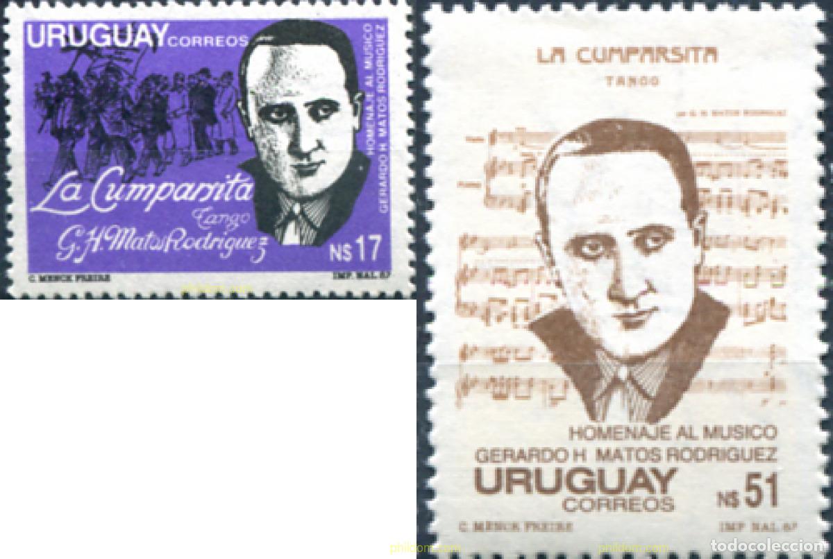 Sellos: 297256 MNH URUGUAY 1988 HOMENAJE A H. MATOS RODRIGUEZ COMPOSITOR DE TANGOS &rdquo;LA COMPARSITA&rdquo;