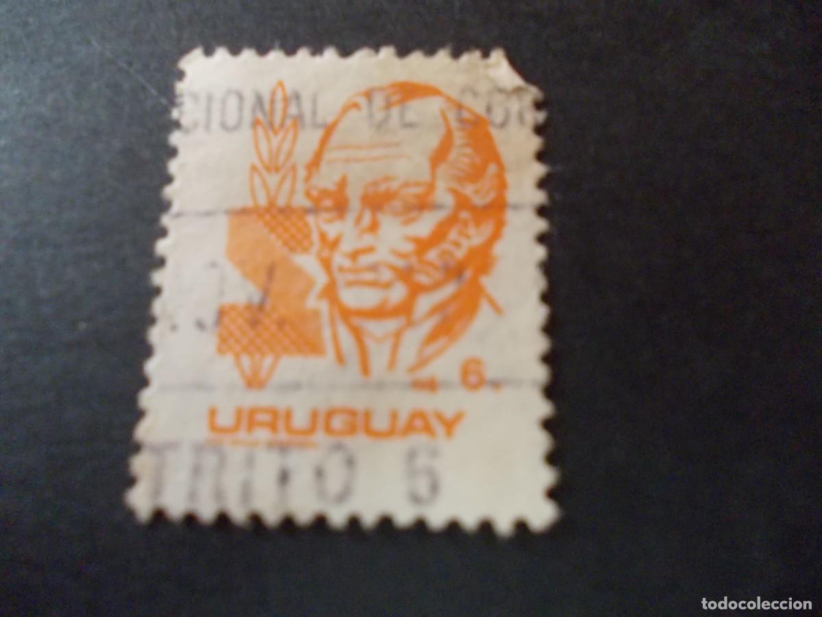 Francobolli: Sello Artigas Uruguay 6 emisi&oacute;n hist&oacute;rica naranja pr&oacute;cer uruguay filatelia vintage 1985