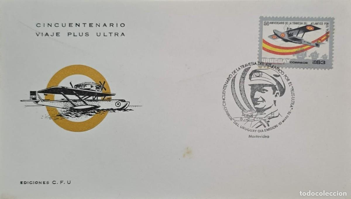 Sellos: TS) 1976 URUGUAY, FDC, 50TH ANNIVERSARY OF THE TRANSATLANTIC FLIGHT BY THE PLUS ULTRA,VF.