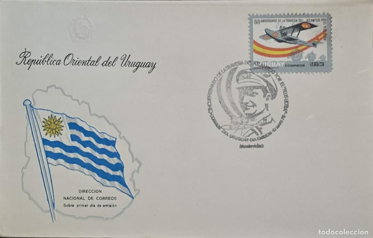 Sellos: TS) 1976 URUGUAY, FDC,50TH ANNIVERSARY OF THE TRANSATLANTIC FLIGHT BY THE PLUS ULTRA,VF.