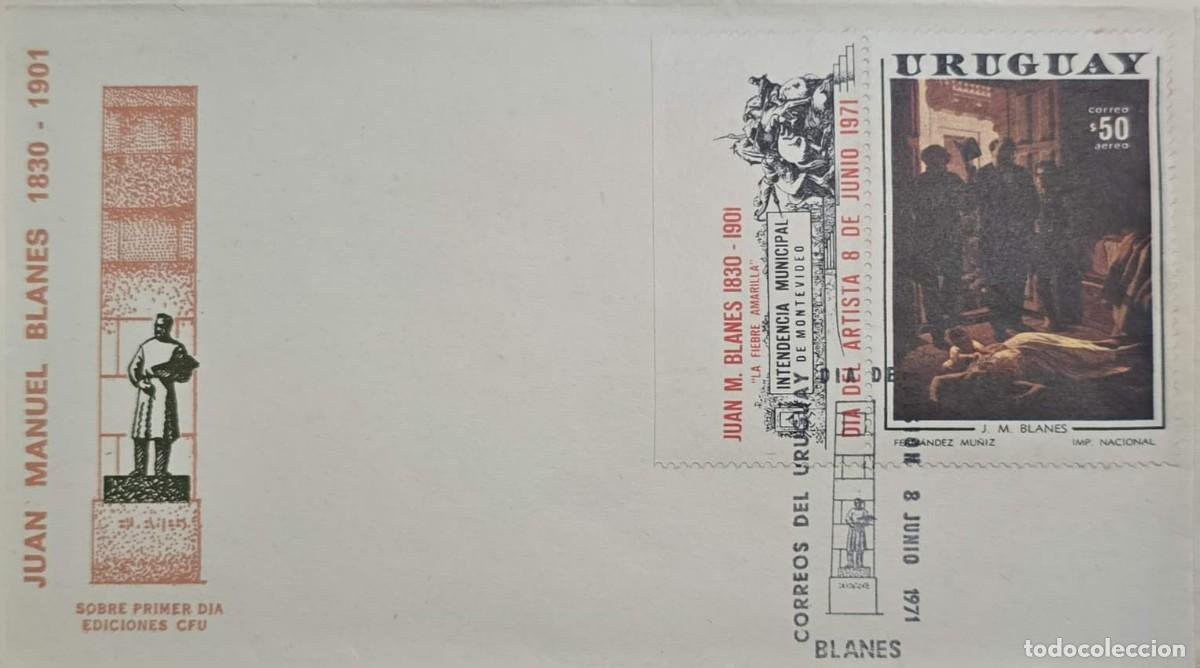 Sellos: TS) 1971 URUGUAY, FDC, AIRMAIL,70TH ANNIVERSARY OF THE DEATH OF JUAN MANUEL BLANES,XF.
