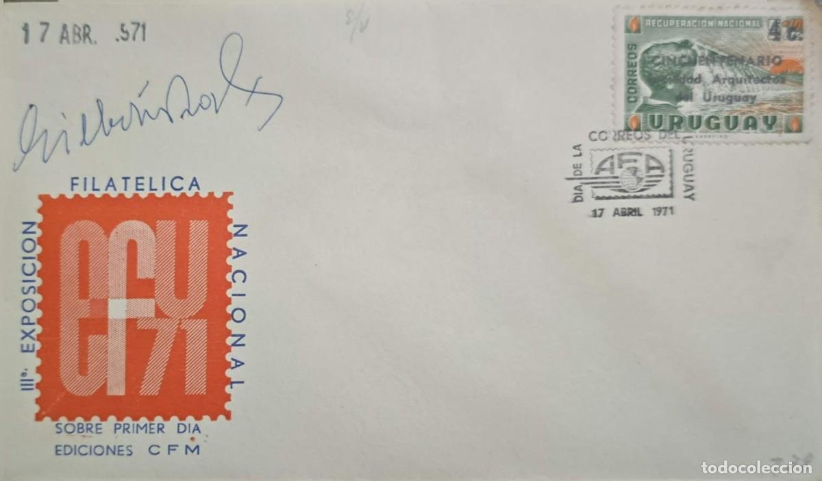 Sellos: TS) 1971 URUGUAY, FDC, 50TH ANNIVERSARY OF THE SOCIETY OF ARCHITECTS OF URUGUAY OVERLOADED,VF.