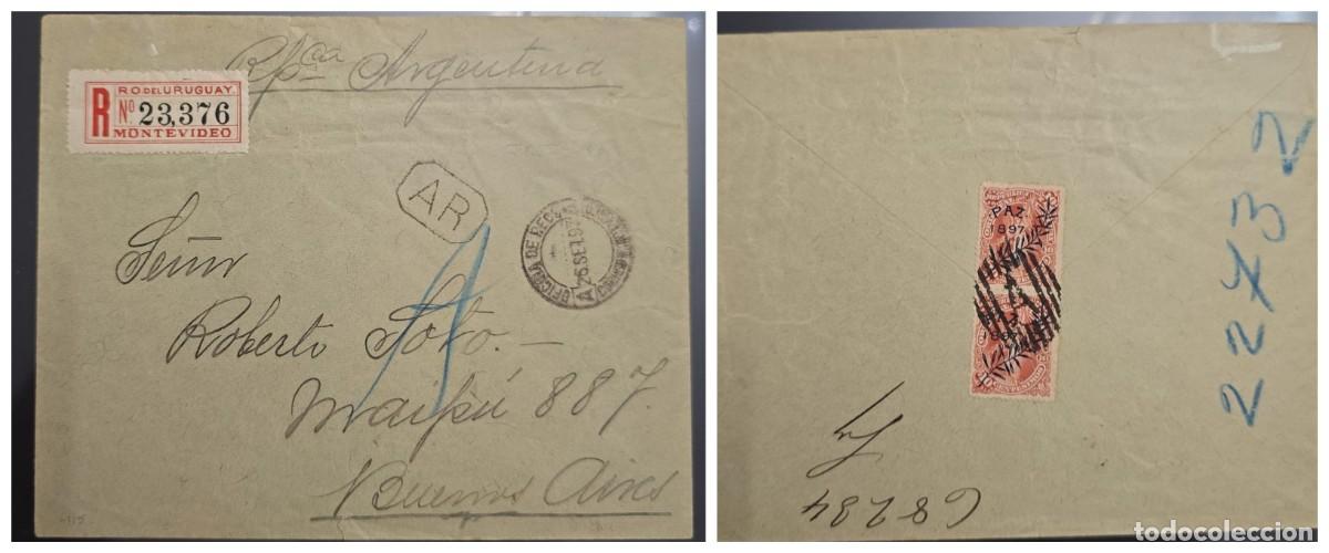 Sellos: O) 1897 URUGUAY, A R. RESTORATION OF PEACE END OF THE CIVIL WAR, IN URUGUAY ISSUE, ELECTRICITY, PAZ