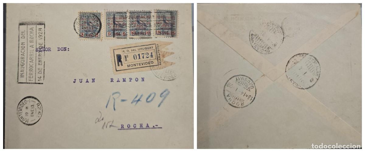 Sellos: O) 1928 URUGUAY, ROCHA, INAUGURATION OF THE RAILWAY TO ROCHA 1928, SOUTHERN LAPWING, FIRST REDRAWING