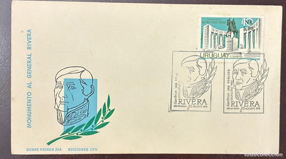 Sellos: TS)1976, URUGUAY, FIRST DAY COVER COMMEMORATING THE &rdquo;MONUMENT TO GENERAL FRUCTUOSO RIVERA,&rdquo; FEATURIN