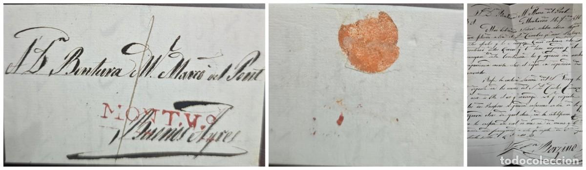 Sellos: O) 1810 URUGUAY, MONT.V.O MARK IN RED. 1 HANDSTRUCK, COLONIAL PERIOD, COMPLETE LETTER