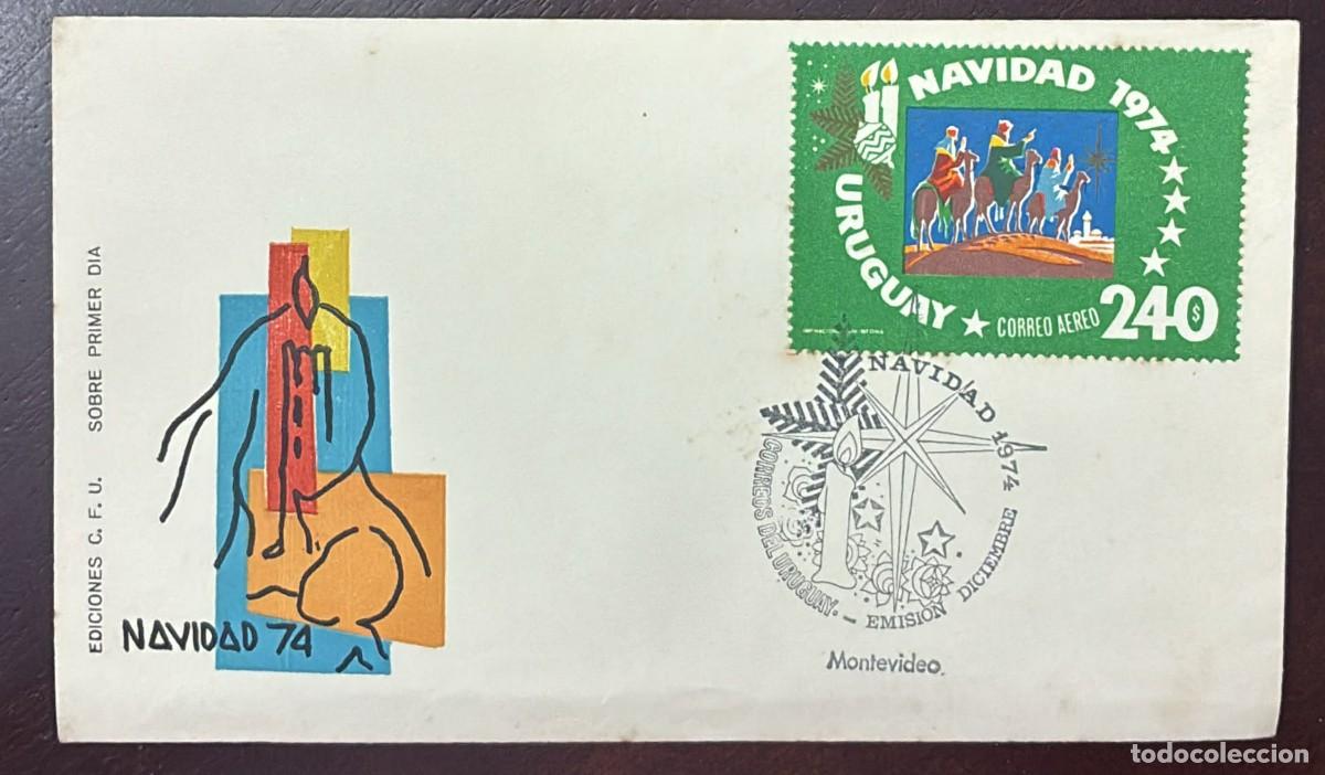 Sellos: TS) 1974 URUGUAY, FDC, AIRMAIL, THE CHRISTMAS HOLIDAYS,VF.