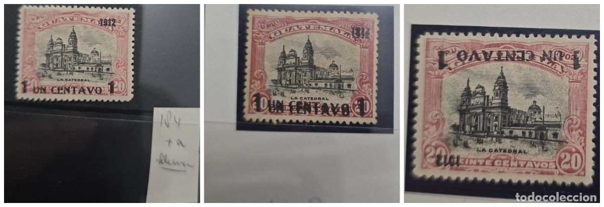 Sellos: O) 1895 URUGUAY, CATHEDRAL IN MONTEVIDEO, SURCHARGED OVERPRINT, THREE VARIETIES, MNH