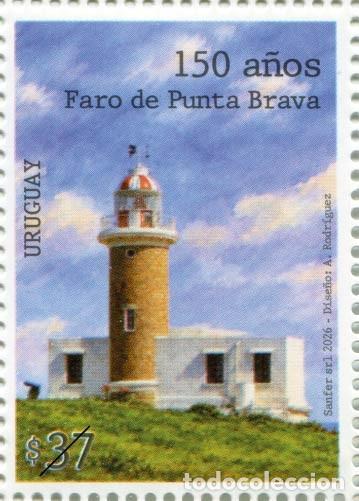 Sellos: 1922 URUGUAY 2026-150 A&ntilde;os Faro de Punta Brava TT: Faros