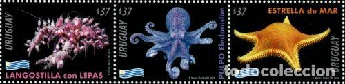 Sellos: 1923URUGUAY2026-Serie Primavera/Ecosistema MarinoTT:Vida en el Mar,Pulpos,Estrellas,Langostillas
