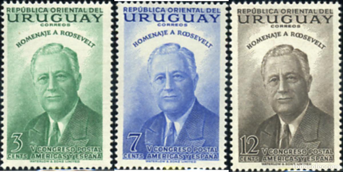 Sellos: 296967 MNH URUGUAY 1953 5 CONGRESO POSTAL DE AMERICA Y ESPA&Ntilde;A