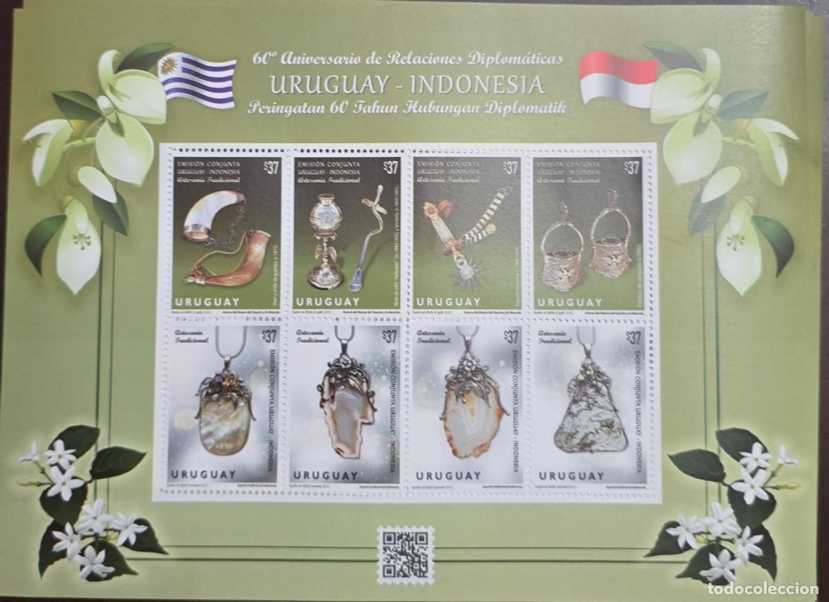 Briefmarken: O) 2026 URUGUAY, ESTABLISHMENT OF DIPLOMATIC RELATIONS WITH INDONESIA, JOINT ISSUE, TRADITIONAL HAN