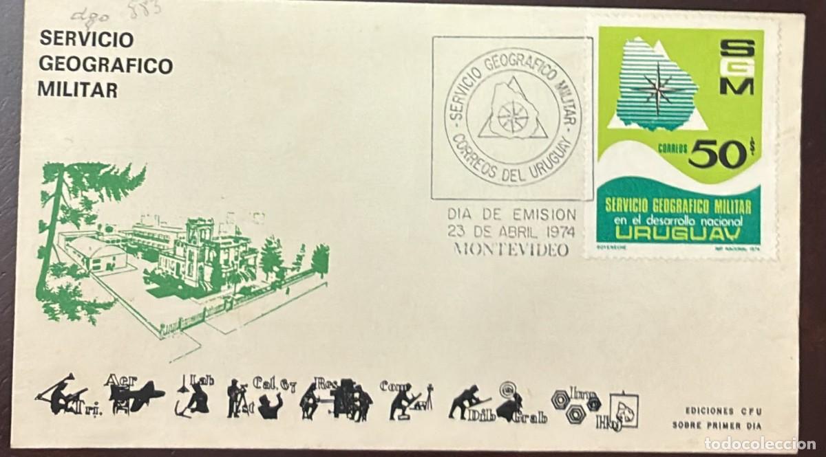 Briefmarken: TS.) 1974, URUGUAY, FIRST DAY COVER COMMEMORATING THE &rdquo;MILITARY GEOGRAPHIC SERVICE (SGM),&rdquo; FEATURING