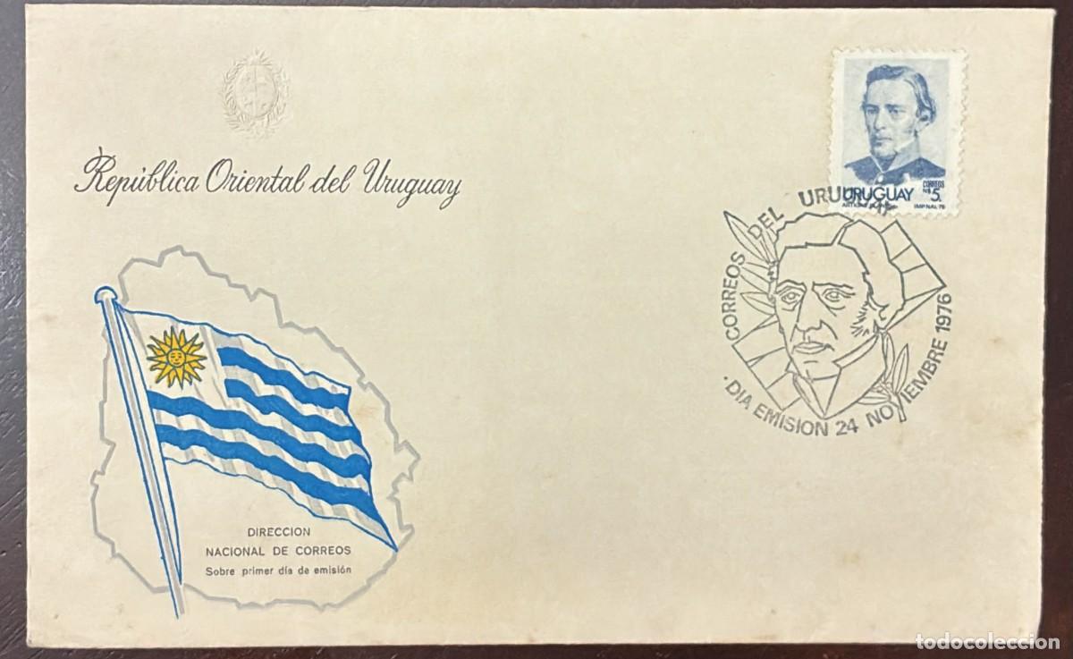 Timbres: TS.) 1976, URUGUAY, FIRST DAY COVER, PRE-PRINTED WITH THE SILHOUETTE OF THE MAP OF THE REPUBLIC OF U