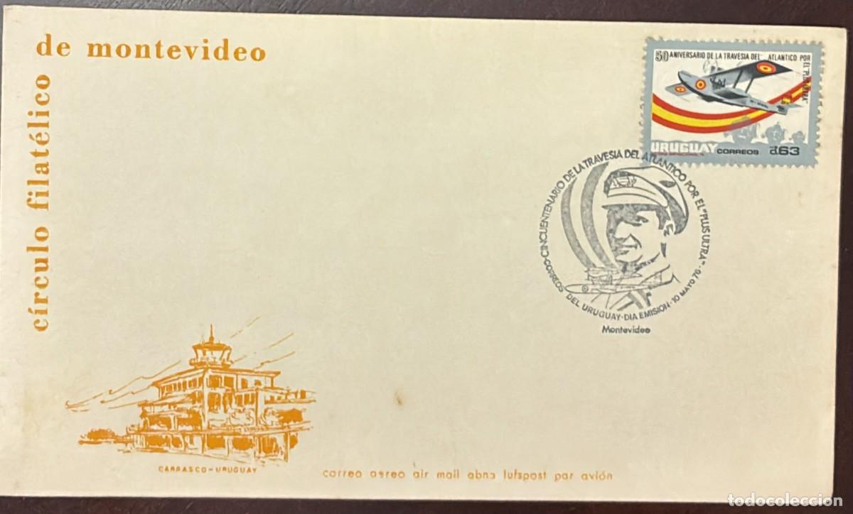Briefmarken: TS.) 1976, URUGUAY, FIRST DAY COVER COMMEMORATING THE 50TH ANNIVERSARY OF THE TRANSATLANTIC FLIGHT O