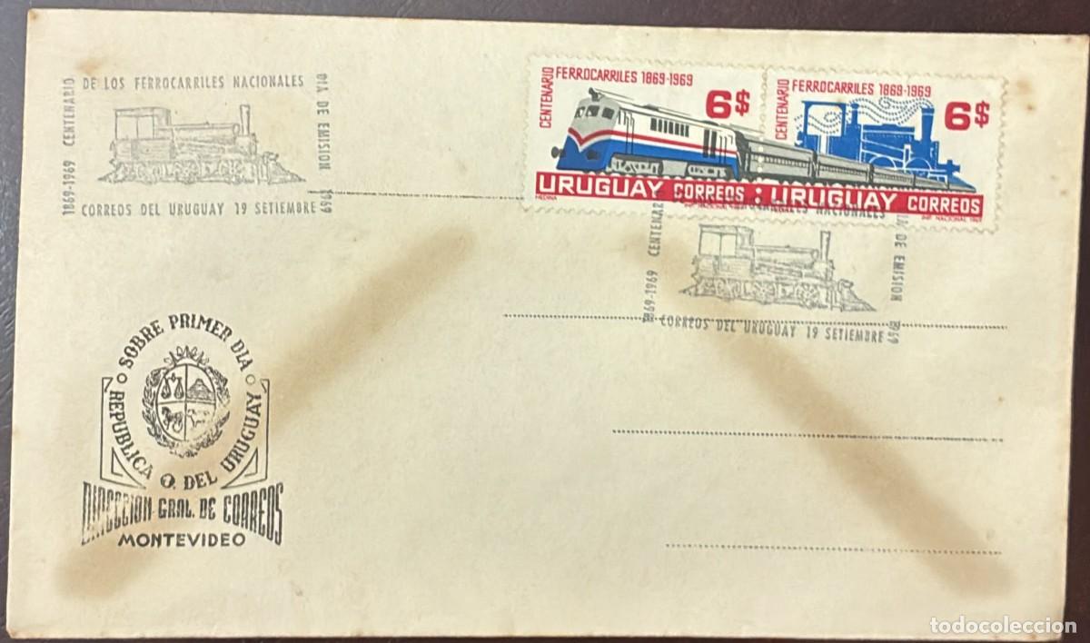 Briefmarken: TS.) 1969, URUGUAY, FIRST DAY COVER COMMEMORATING THE &rdquo;CENTENARY OF THE RAILWAYS,&rdquo; FEATURING &rdquo;URUGUA