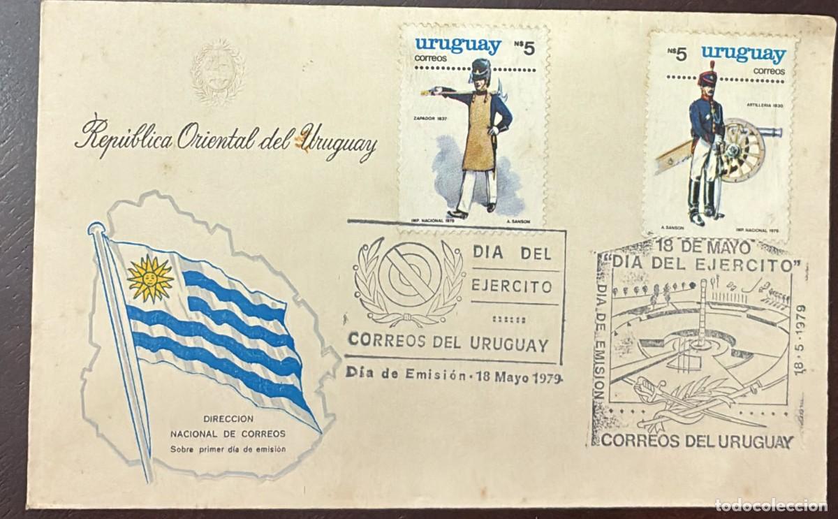 Stamps: TS.) 1979, URUGUAY, FIRST DAY COVER COMMEMORATING &rdquo;ARMY DAY.&rdquo; FEATURES AN EMBOSSED (BLIND-STAMPED) C