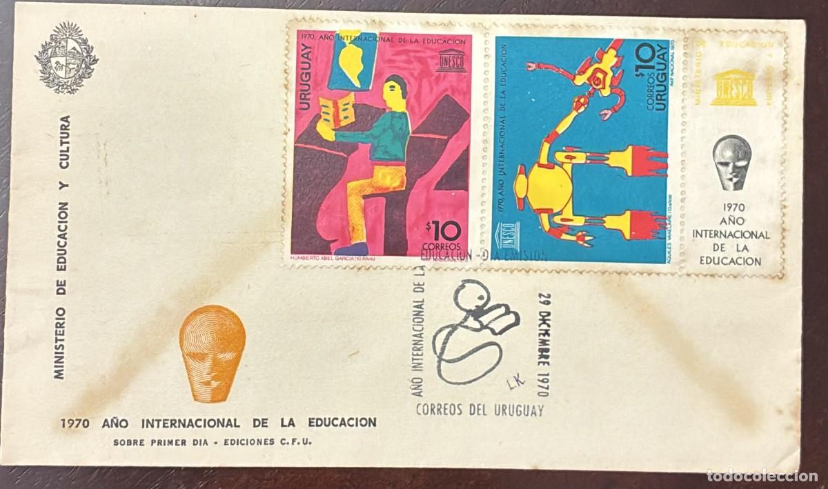 Selos: TS.) 1970, URUGUAY, FIRST DAY COVER COMMEMORATING THE &rdquo;INTERNATIONAL EDUCATION YEAR&rdquo; (PROMOTED BY UN