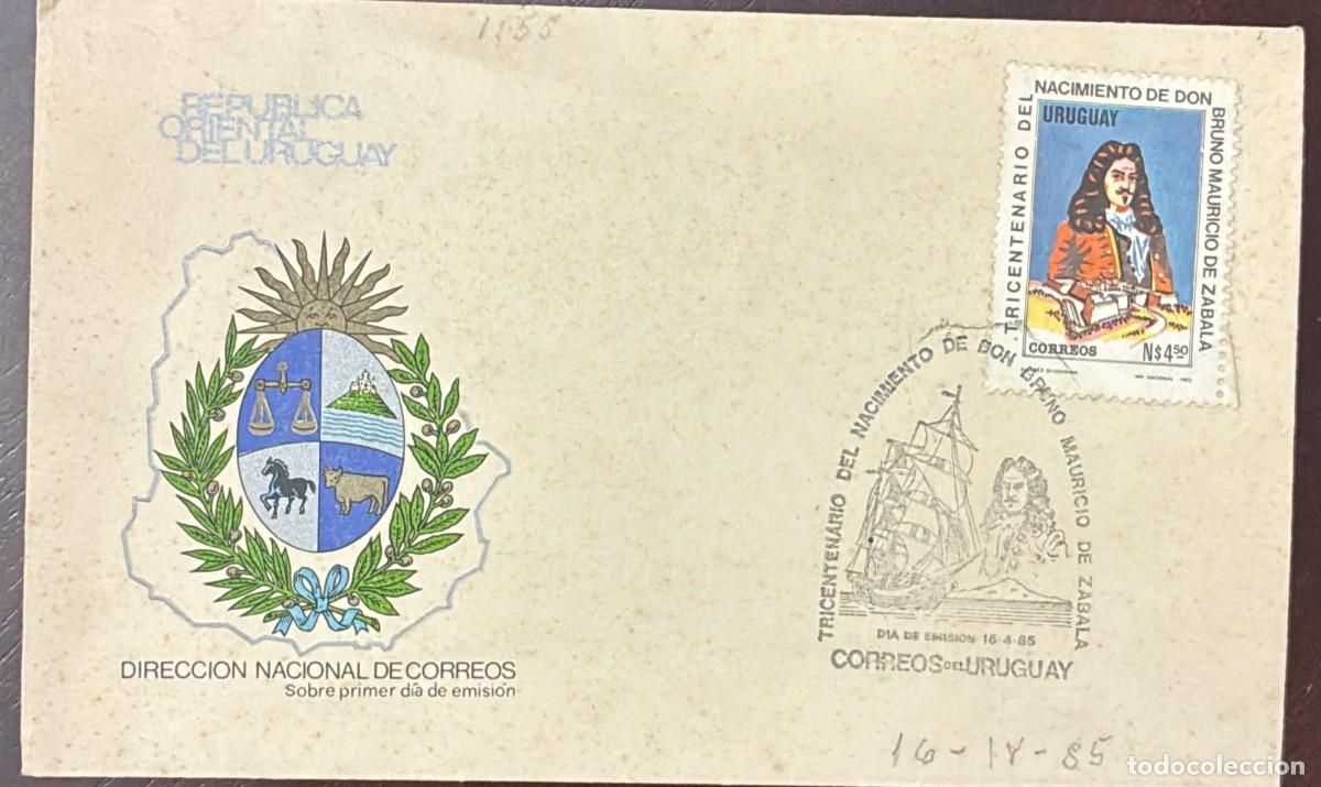 Stamps: TS.) 1985, URUGUAY, FIRST DAY COVER, PRE-PRINTED COAT OF ARMS OF THE EASTERN REPUBLIC OF URUGUAY ON