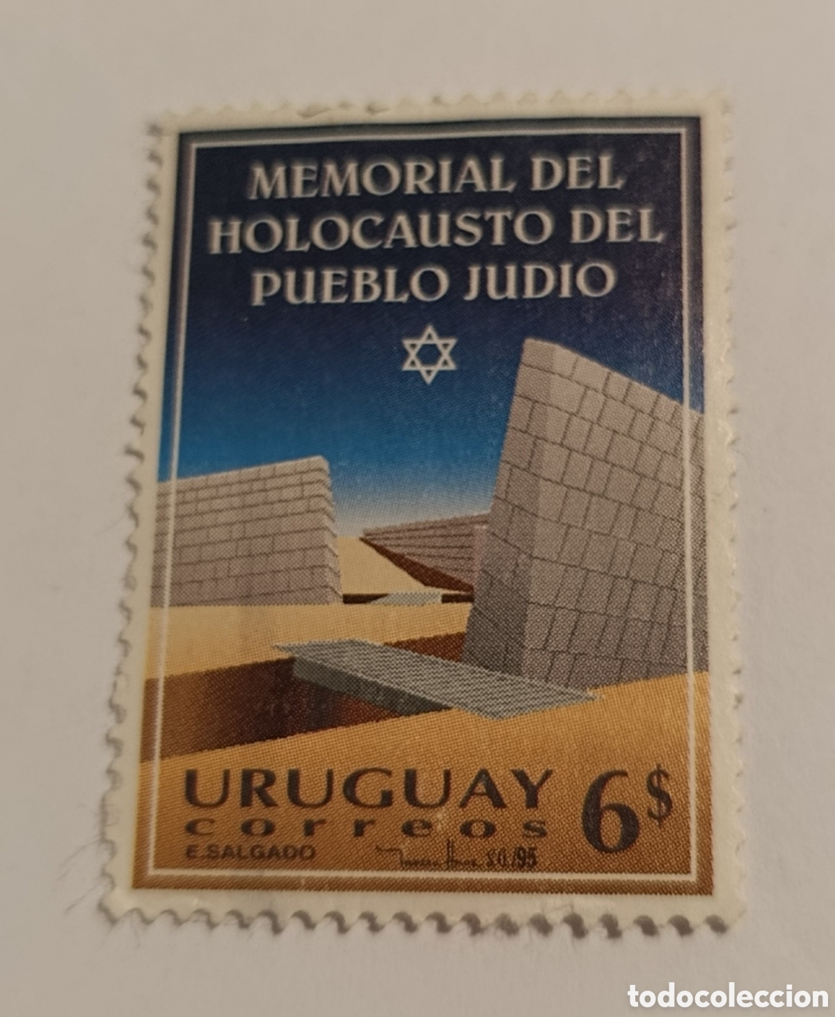 Sellos: URUGUAY sello memoria holocausto pueblo jud&iacute;o