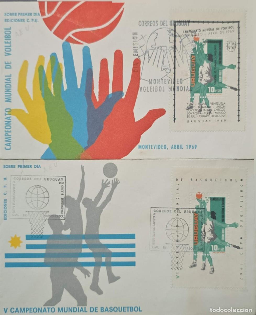 Sellos: MI) 1969 URUGUAY, TWO FIRST DAY COVERS ISSUED BY EDICIONES C.F.U. TOP COVER: COMMEMORATING THE MEN'S