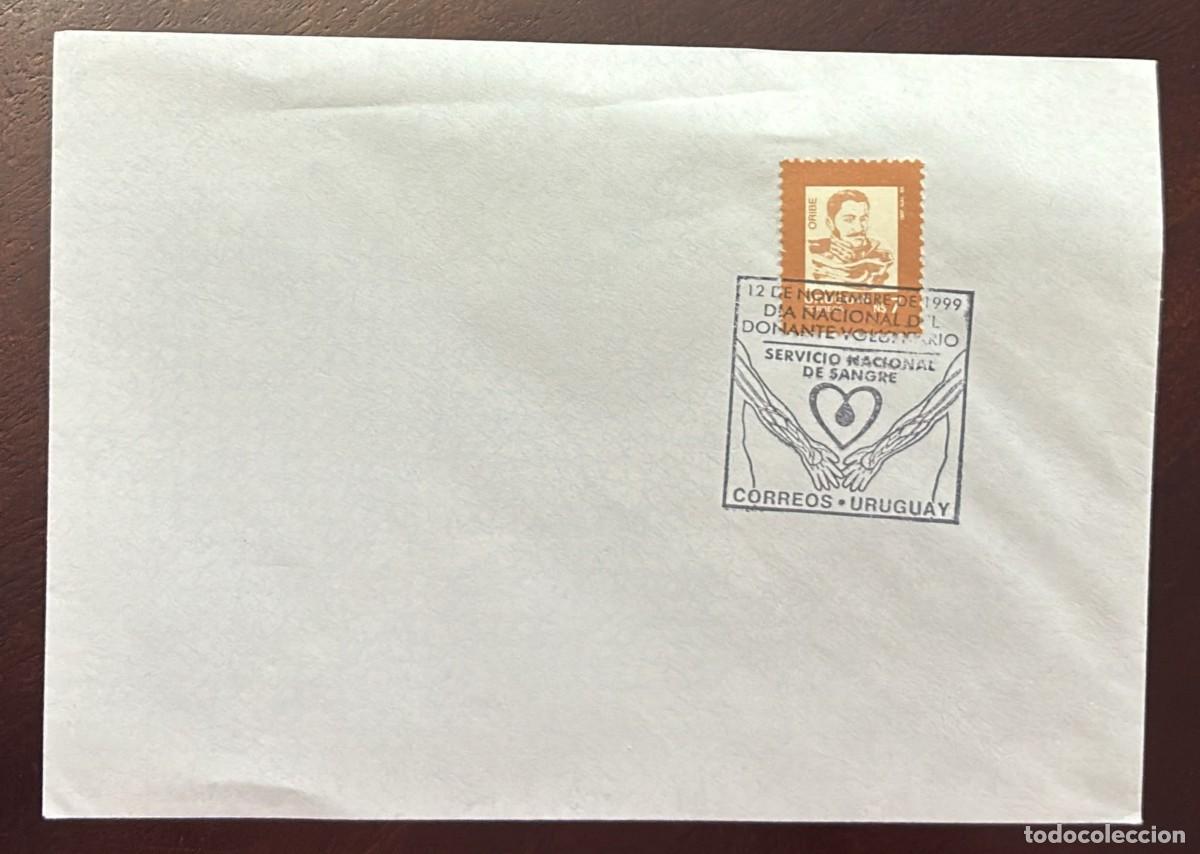 Sellos: TS.)1999, URUGUAY, SOBRE DE PRIMER DIA DE EMISION, CORREO AEREO, CONMEMORATIVO &rdquo;DIA NACIONAL DEL DON