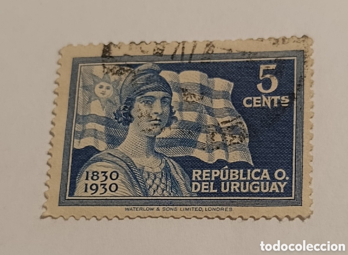 Sellos: URUGUAY sello 5 CENTS 1930
