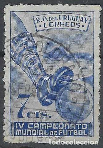 Sellos: URUGUAY 1951 - CAMPEONATO MUNDIAL DE F&Uacute;TBOL, BRASIL - USADO