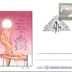 Sellos: LITUANIA 1993.- TARJETA MAXIMA VISTIA JUAN PABLO II A SIAULIAI (LITUANIA). Lote 3104893