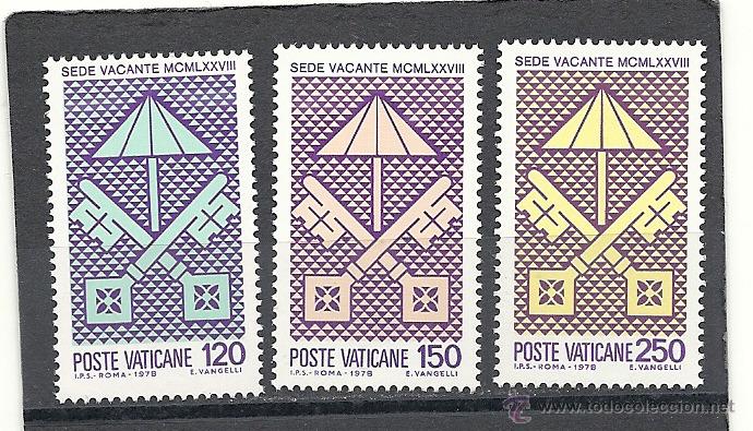 Sellos: VATICANO 1978, YVERT N&ordm; 656/658**, - Foto 1