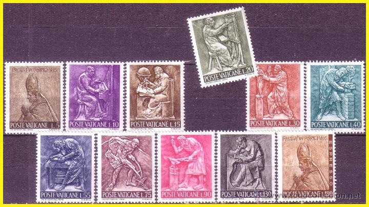 Sellos: VATICANO 1966 IVERT n&ordm; 441 a 450 * * - Foto 1