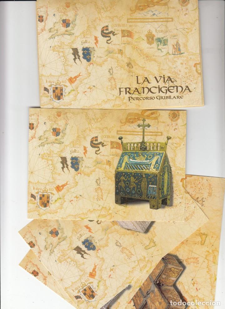 Sellos: VATICANO - E.P - CARTOLINE POSTALI - 1999 - LA VIA FRANCIGENA - PERCORSO GIUBILARE