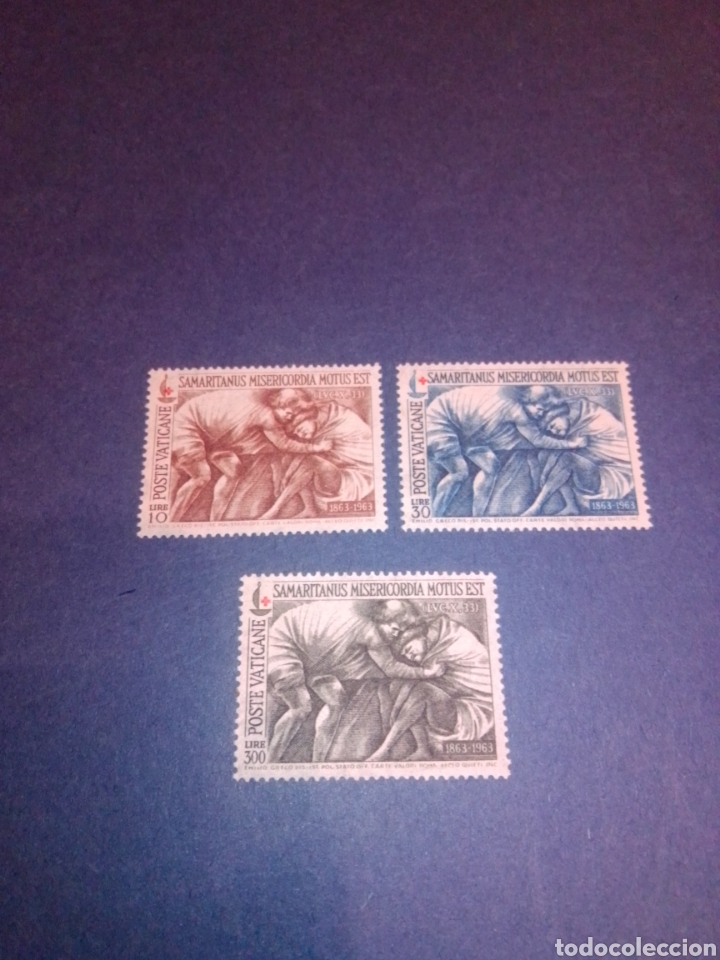 Sellos: 1963 Centenario Cruz Roja Vaticano - Foto 1