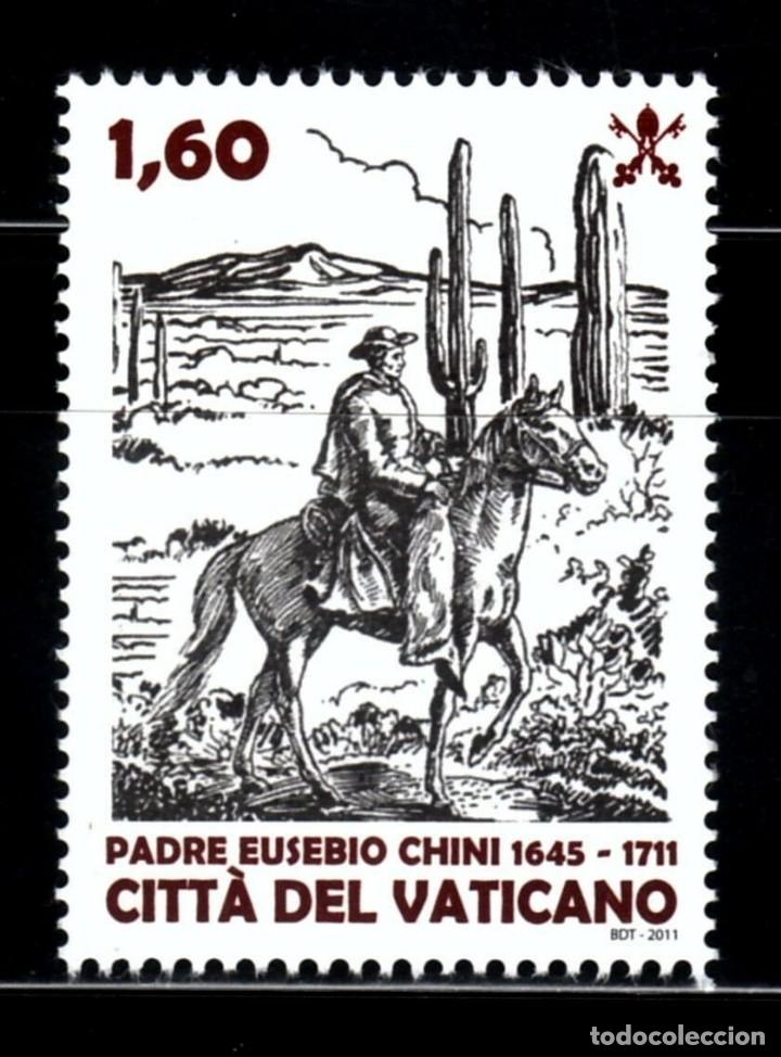 Sellos: VATICANO 2011 1551 III Cent&ordm; de La Muerte del Padre Eusebio Chini 1v. - Foto 1