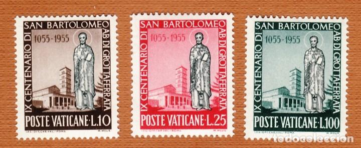 Sellos: VATICANO 1955 218/20 S. BARTOLOME 3v. - Foto 1
