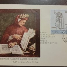 Sellos: P) 1965 ITALY VATICAN, VII CENTENARY OF THE BIRTH OF DANTE 2 STAMP, FDC, XF