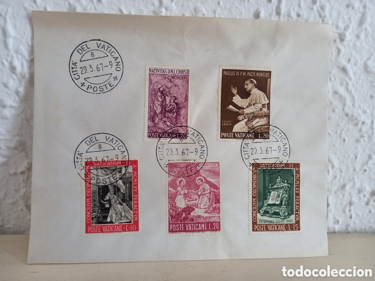 Sellos: Ciudad del Vaticano. Sobre a&ntilde;o 1967 - Foto 1