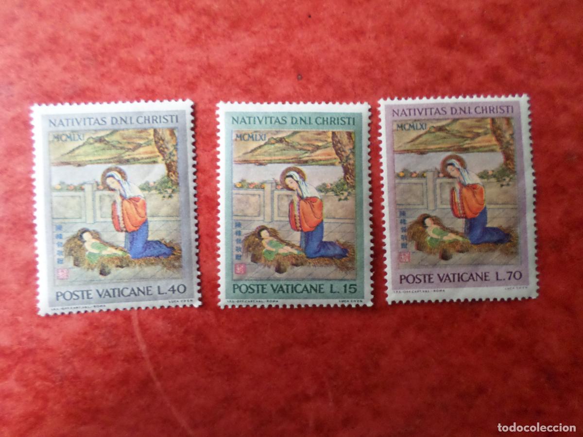 Sellos: .vaticano, 1961, navidad, Yvert 341/43 - Foto 1