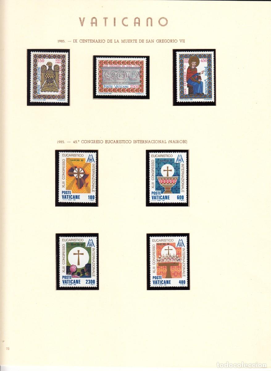 Sellos: VATICANO: HOJA 7 SELLOS 1985 - Foto 1