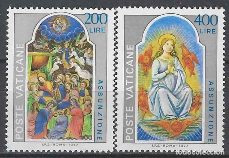 Sellos: CIUDAD DEL VATICANO 1977 - LA ASUNCI&Oacute;N DE LA V&Iacute;RGEN, S.COMPLETA - MNH**