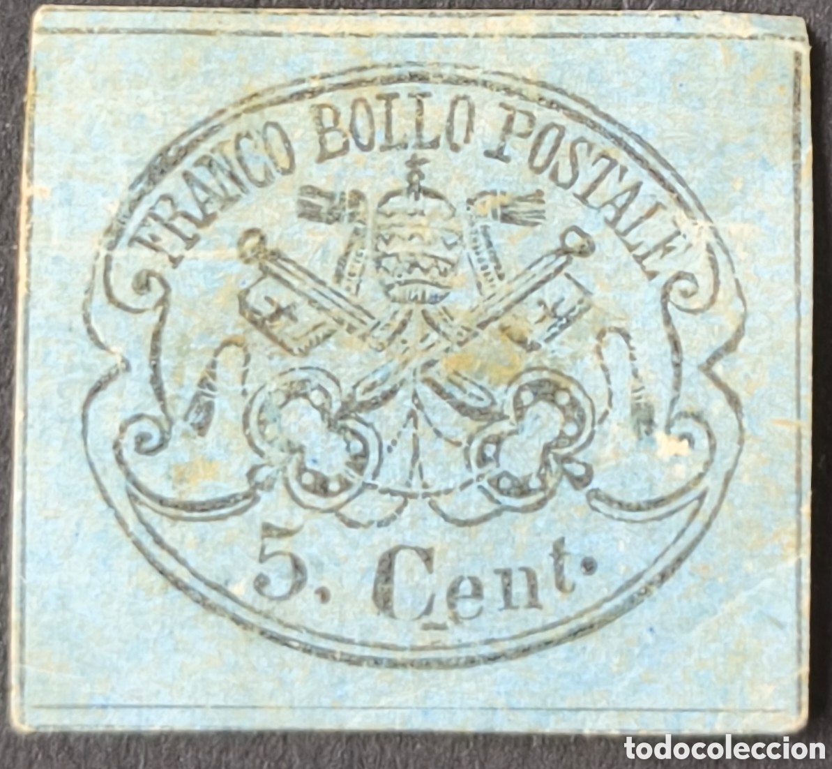 Sellos: Estados pontificios. 1867. 5 centesimi - Foto 1