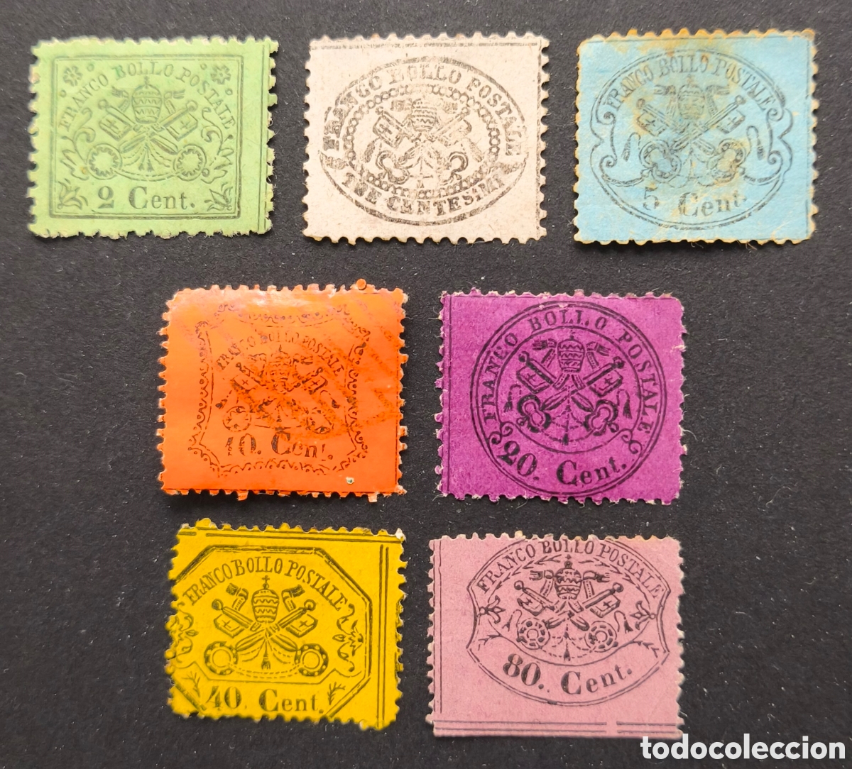 Sellos: Estados pontificios. 1868. Set completo - Foto 1